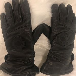 Harley-Davidson Black Leather Gauntlet Gloves
